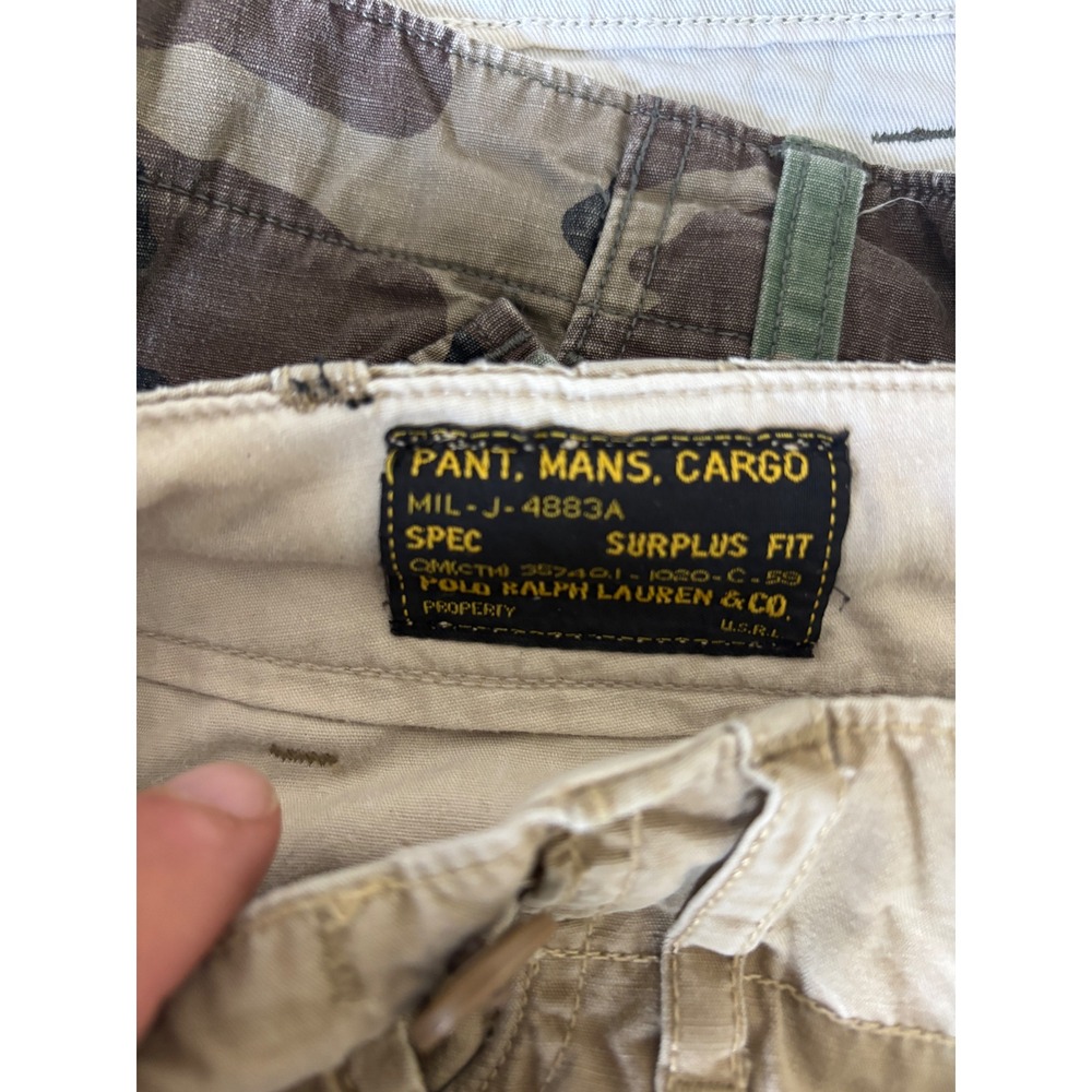 Polo Ralph Lauren Cargo Pants Tan Khaki Surplus Fit Military 44x34 MIL-J-4883A - Picture 2 of 10